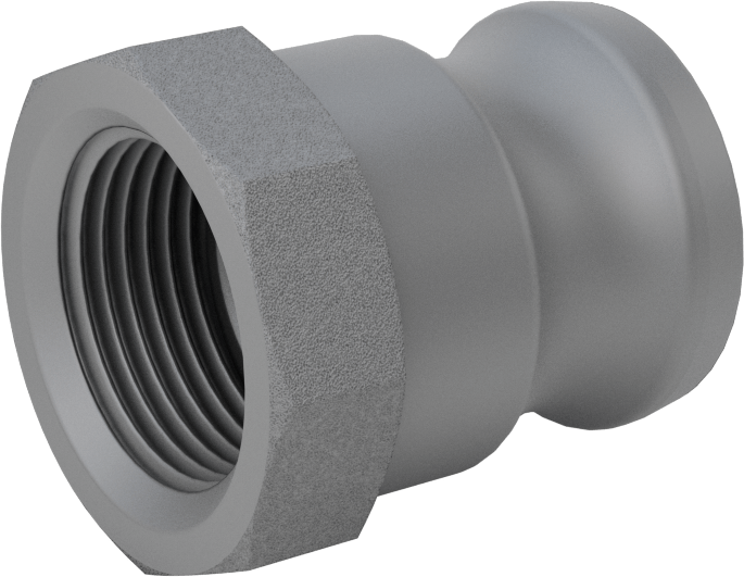 Su için Alüminyum Kam ve Yivli Hortum Bağlantısı, Boyut 3/4, Düz Plug, 3/4 BSPP Dişi Uç