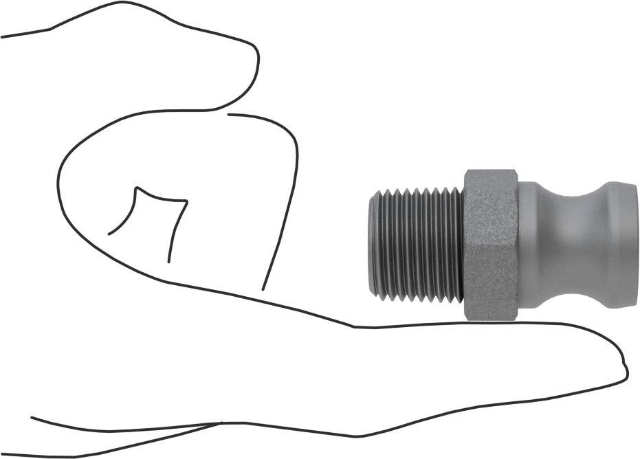 Su için Alüminyum Kam ve Yivli Hortum Bağlantısı, 1/2 numaralı, Düz Plug, 1/2 BSPT Erkek Uç