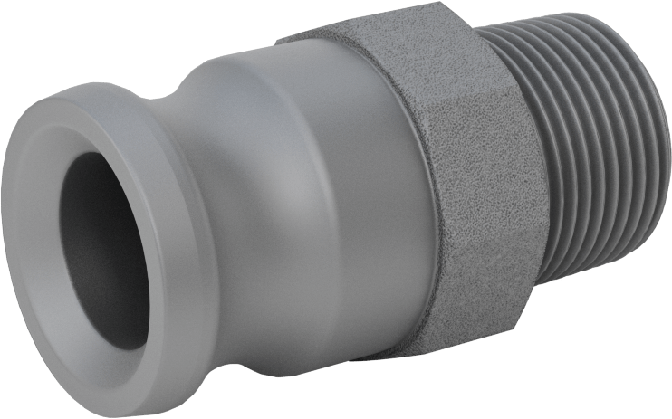 Su için Alüminyum Kam ve Yivli Hortum Bağlantısı, Boyut 3/4, Düz Plug, 3/4 BSPT Erkek Uç