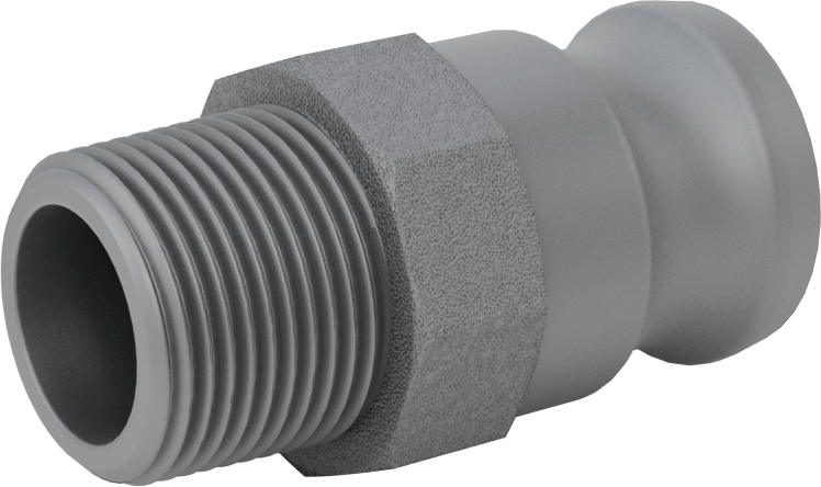 Su için Alüminyum Kam ve Yivli Hortum Bağlantısı, Boyut 3/4, Düz Plug, 3/4 BSPT Erkek Uç