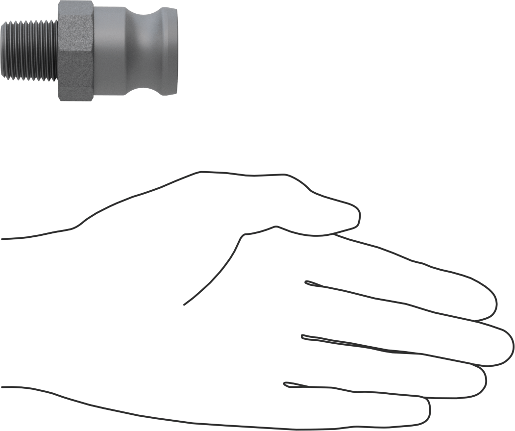 Su için Alüminyum Kam ve Yivli Hortum Bağlantısı, Boyut 3/4, Düz Plug, 1/2 BSPT Erkek Uç