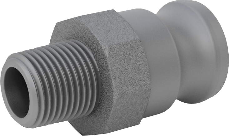 Su için Alüminyum Kam ve Yivli Hortum Bağlantısı, Boyut 3/4, Düz Plug, 1/2 BSPT Erkek Uç