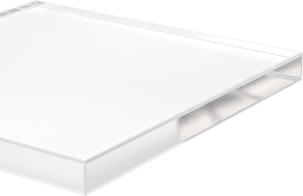 Şeffaf Statik Elektrik Giderici Döküm Akrilik, Çizilmeye ve UV Işınlarına Dayanıklı, 6" x 6" x 1/2"