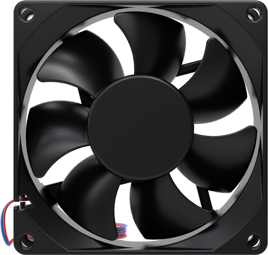 Kovanlı Yataklı DC Ekipman Soğutma Fanı, 12V DC, Tel Uçları, 3,15“ Kare x 0,98” Toplam Derinlik, 40.1 CFM