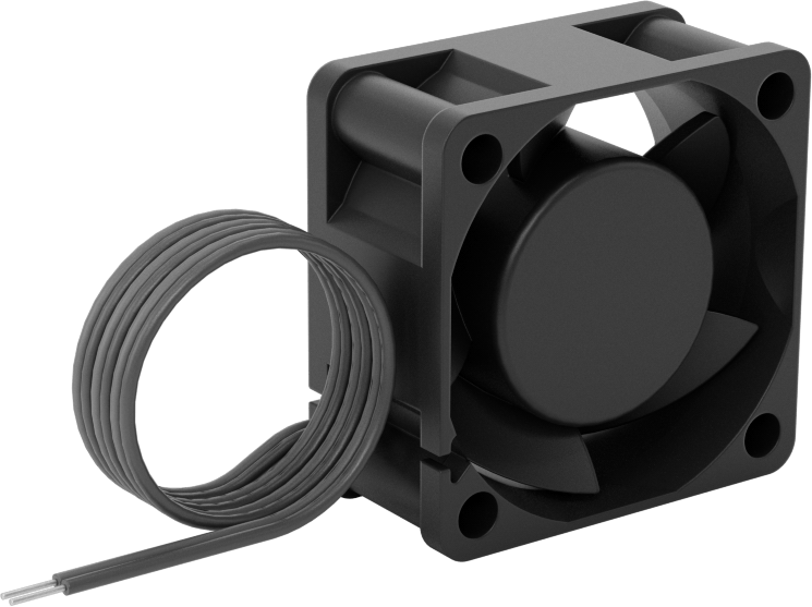 Kovanlı Yataklı DC Ekipman Soğutma Fanı, 5V DC, Tel Uçları, 1.570“ Kare x 0.790” Toplam Derinlik, 8.7 CFM