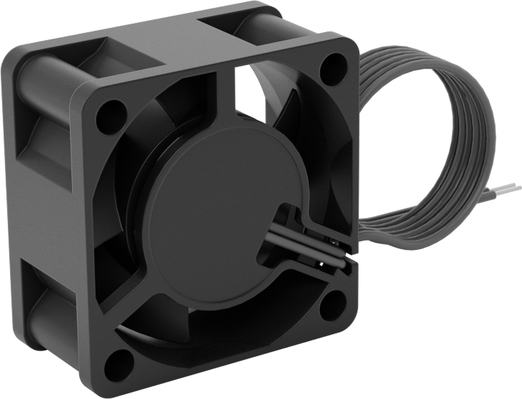 Kovanlı Yataklı DC Ekipman Soğutma Fanı, 5V DC, Tel Uçları, 1.570“ Kare x 0.790” Toplam Derinlik, 8.7 CFM