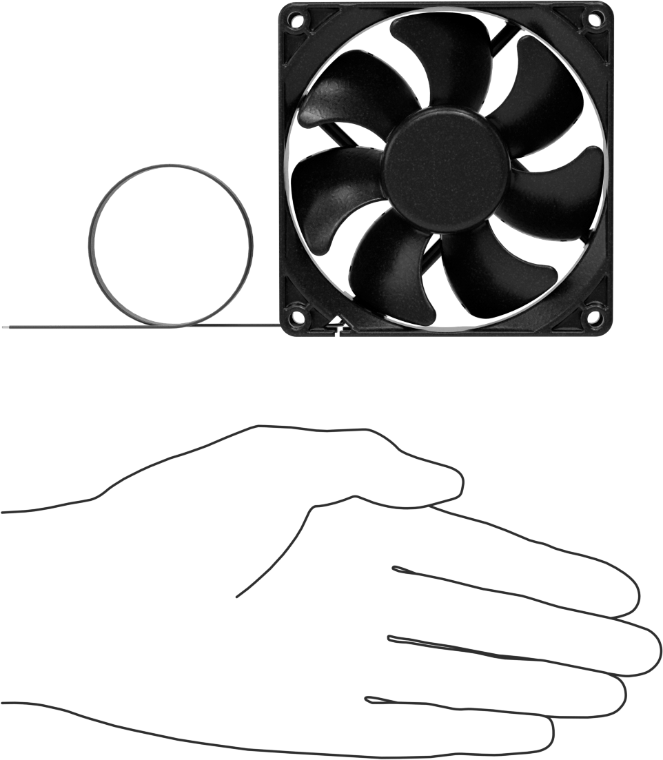 Kovanlı Yataklı DC Ekipman Soğutma Fanı, 12V DC, Tel Uçları, 3,62“ Kare x 0,98” Toplam Derinlik, 50 CFM