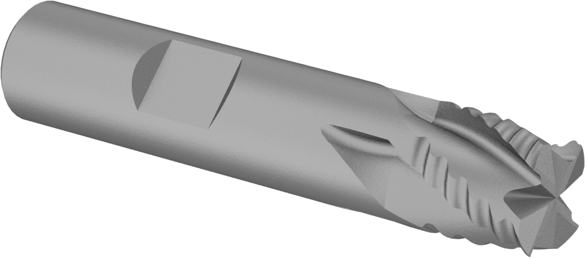 Kaba İşleme Karbür Kare Uçlu Freze, TiN Kaplamalı, 4 Kanallı, 1/2" Freze Çapı, 5/8" Uzun Kesim