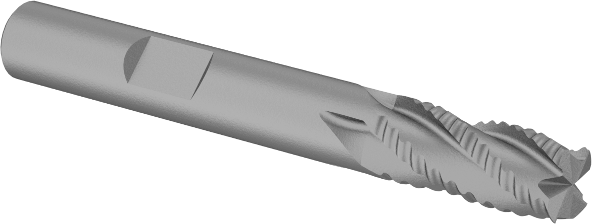 Kaba İşleme Karbür Kare Uçlu Freze, TiN Kaplamalı, 4 Kanallı, 5/16" Freze Çapı, 13/16" Uzun Kesim