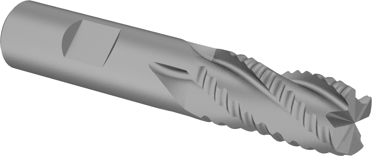 Kaba İşleme Karbür Kare Uçlu Freze, TiN Kaplamalı, 4 Kanallı, 5/8" Freze Çapı, 1-1/2" Uzunlukta Kesim