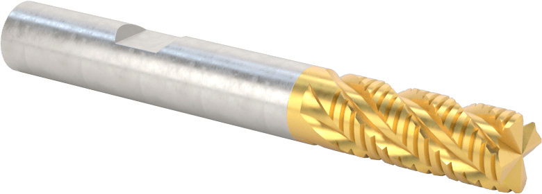 Kaba İşleme Karbür Kare Uçlu Freze, TiN Kaplamalı, 4 Kanallı, 8 mm Freze Çapı, 20 mm Uzun Kesim