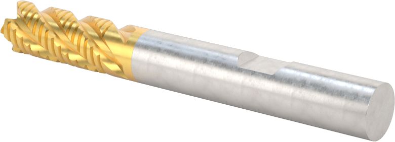 Kaba İşleme Karbür Kare Uçlu Freze, TiN Kaplamalı, 4 Kanallı, 8 mm Freze Çapı, 20 mm Uzun Kesim