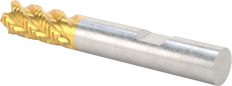 Kaba İşleme Karbür Kare Uçlu Freze, TiN Kaplamalı, 4 Kanallı, 10 mm Freze Çapı, 22 mm Uzunlukta Kesim
