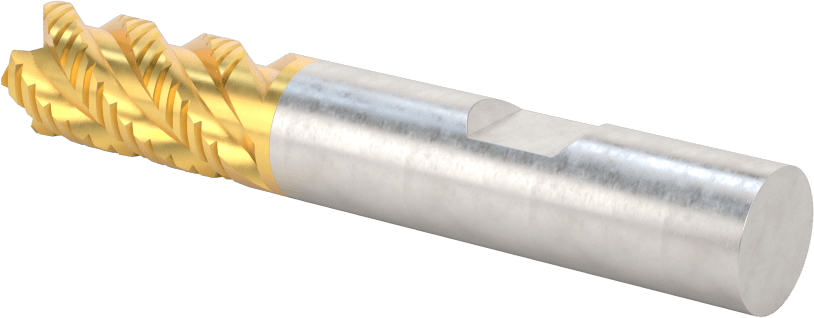 Kaba İşleme Karbür Kare Uçlu Freze, TiN Kaplamalı, 4 Kanallı, 12 mm Freze Çapı, 25 mm Uzun Kesim