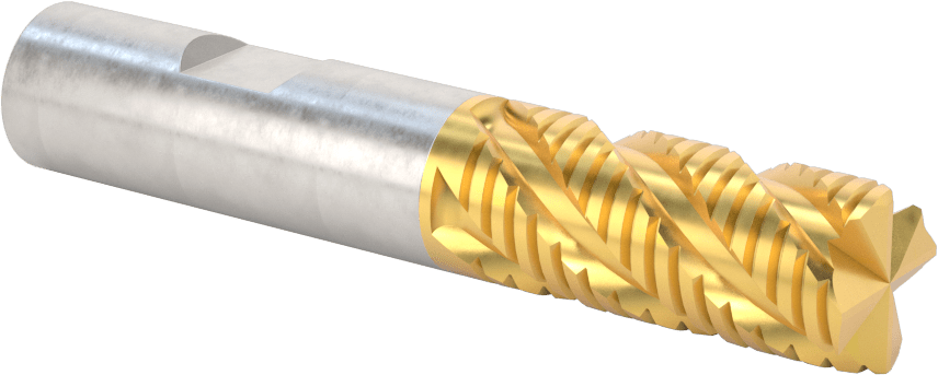 Kaba İşleme Karbür Kare Uçlu Freze, TiN Kaplamalı, 4 Kanallı, 16 mm Freze Çapı, 38 mm Uzun Kesim