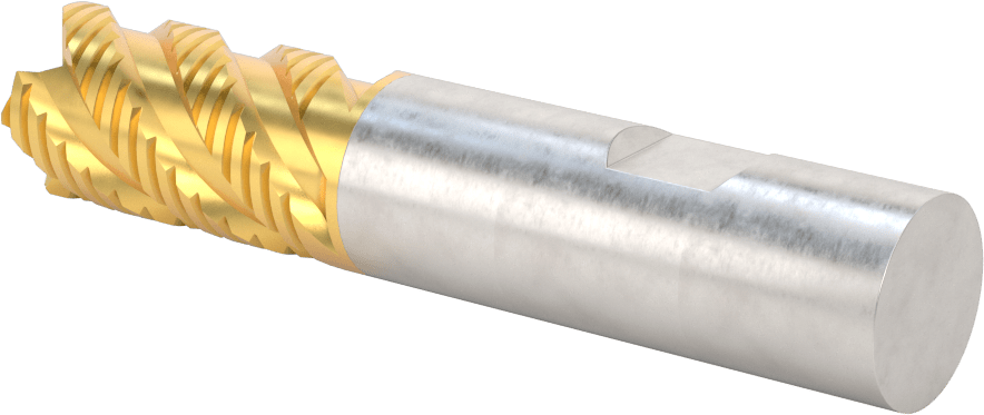 Kaba İşleme Karbür Kare Uçlu Freze, TiN Kaplamalı, 4 Kanallı, 20 mm Freze Çapı, 38 mm Uzun Kesim