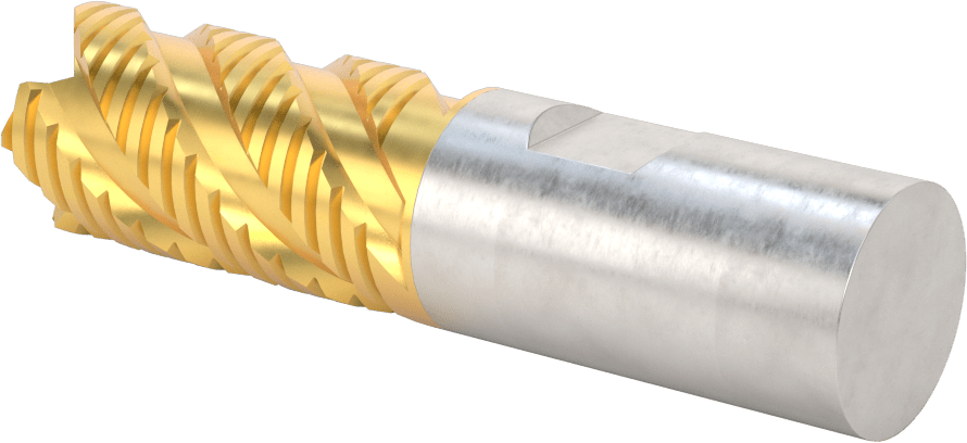 Kaba İşleme Karbür Kare Uçlu Freze, TiN Kaplamalı, 4 Kanallı, 25 mm Freze Çapı, 50 mm Uzun Kesim