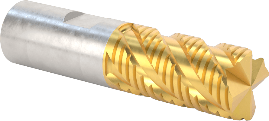 Kaba İşleme Karbür Kare Uçlu Freze, TiN Kaplamalı, 4 Kanallı, 25 mm Freze Çapı, 50 mm Uzun Kesim