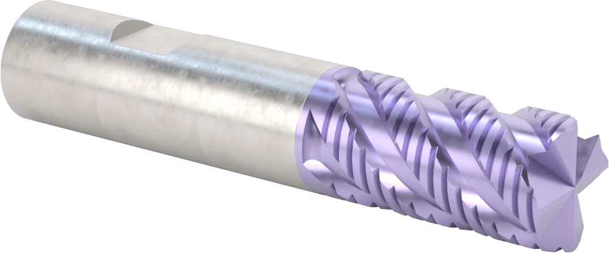 Kaba İşleme Karbür Kare Uçlu Freze, TiAlN Kaplamalı, 4 Kanallı, 20 mm Freze Çapı, 38 mm Uzun Kesim