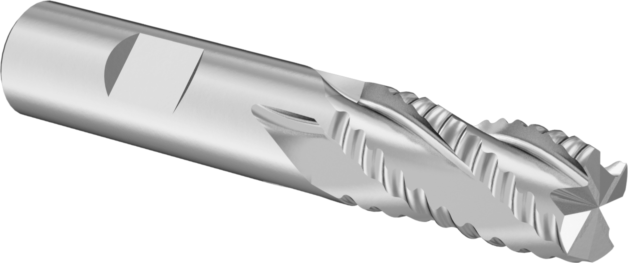 Kaba İşleme Karbür Kare Uçlu Freze, TiAlN Kaplamalı, 4 Kanallı, 5/8" Freze Çapı, 1-1/2" Uzunlukta Kesim