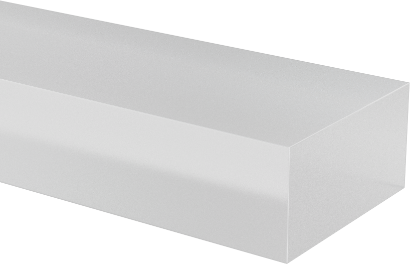 Polipropilen Çubuk, 1-1/2" Genişlik, 3/4" Kalınlık, 4 Fit Uzunluk