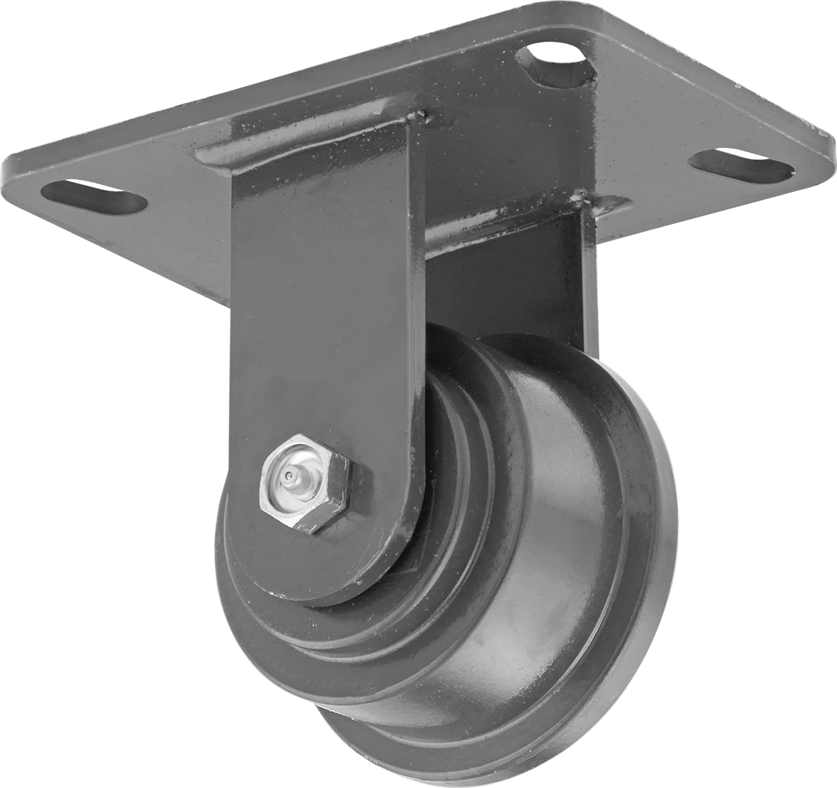 Flanşlı Tekerlekli Raylı Sert Tekerlek, 3-1/2" Çaplı Metal Tekerlek ile