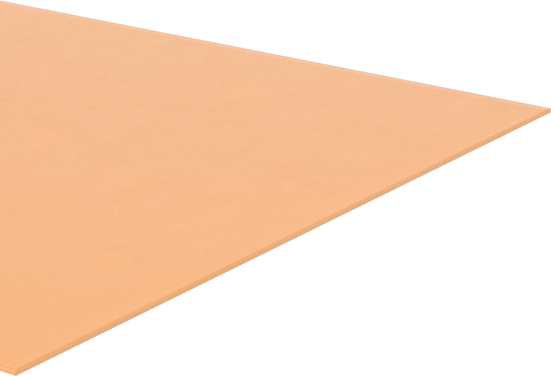 Aşınmaya Dayanıklı Poliüretan Kauçuk Levha, Kehribar, 12" x 48", 1/16" Kalınlık