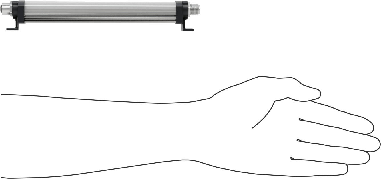 Kuru Ortam Şerit Makinesi Işığı, 24V DC, Kademeli, 7-1/8“ Uzunluk x 1-1/4” Toplam Yükseklik