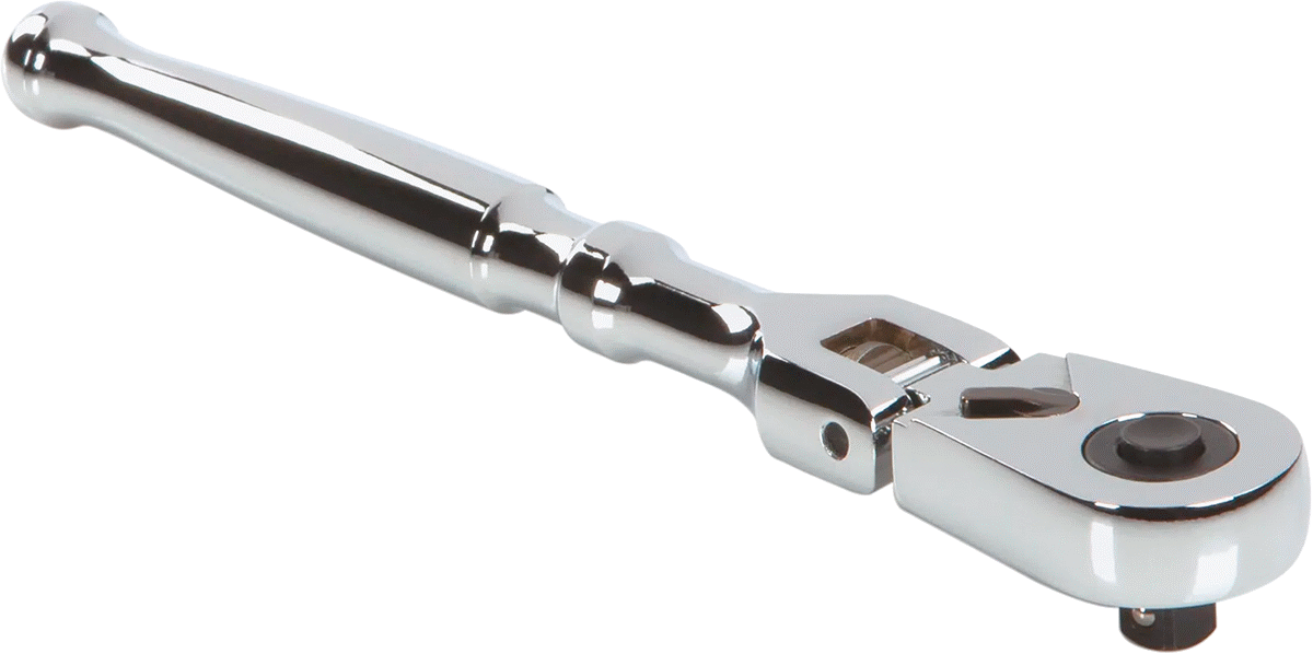 Hızlı Açma Esnek Başlıklı Cırcır Anahtarı, 1/4" Kare Tahrik, 6-5/8" Toplam Uzunluk