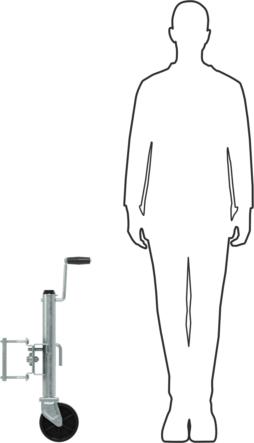 Tekerlekli Dengeleme Krikosu, Katlanabilir, 1200 lb. Kapasite, 12-1/2" Minimum Yükseklik