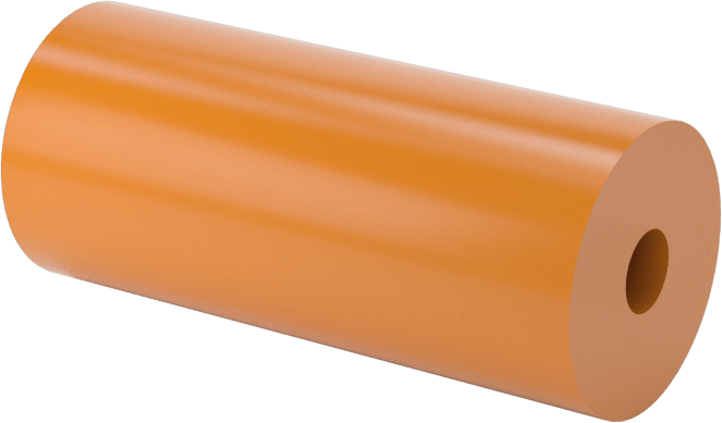 Aşınmaya Dayanıklı Poliüretan Kauçuk Yuvarlak Boru, Yarı Şeffaf, 2" Uzunluk, 7/8" OD