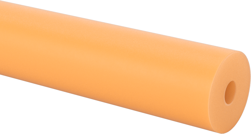 Aşınmaya Dayanıklı Poliüretan Kauçuk Yuvarlak Boru, Yarı Şeffaf, 12-1/2" Uzunluk, 7/8" OD