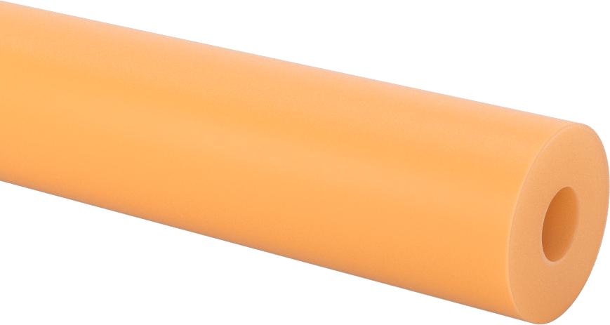 Aşınmaya Dayanıklı Poliüretan Kauçuk Yuvarlak Boru, Yarı Şeffaf, 4" Uzunluk, 1" OD