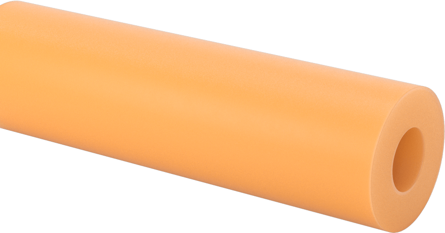 Aşınmaya Dayanıklı Poliüretan Kauçuk Yuvarlak Boru, Yarı Şeffaf, 4" Uzunluk, 1-1/8" OD