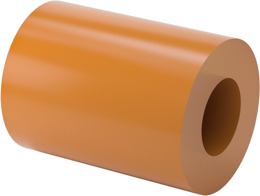 Aşınmaya Dayanıklı Poliüretan Kauçuk Yuvarlak Boru, Yarı Şeffaf, 2" Uzunluk, 1-1/2" OD