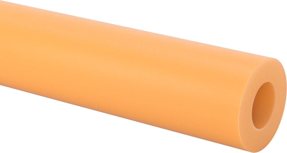 Aşınmaya Dayanıklı Poliüretan Kauçuk Yuvarlak Boru, Yarı Şeffaf, 6 inç Uzunluk, 1-1/2" OD
