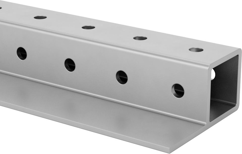 Alüminyum Cıvatalı Çerçeve, Flanşlı 1-1/2" Kare Ray