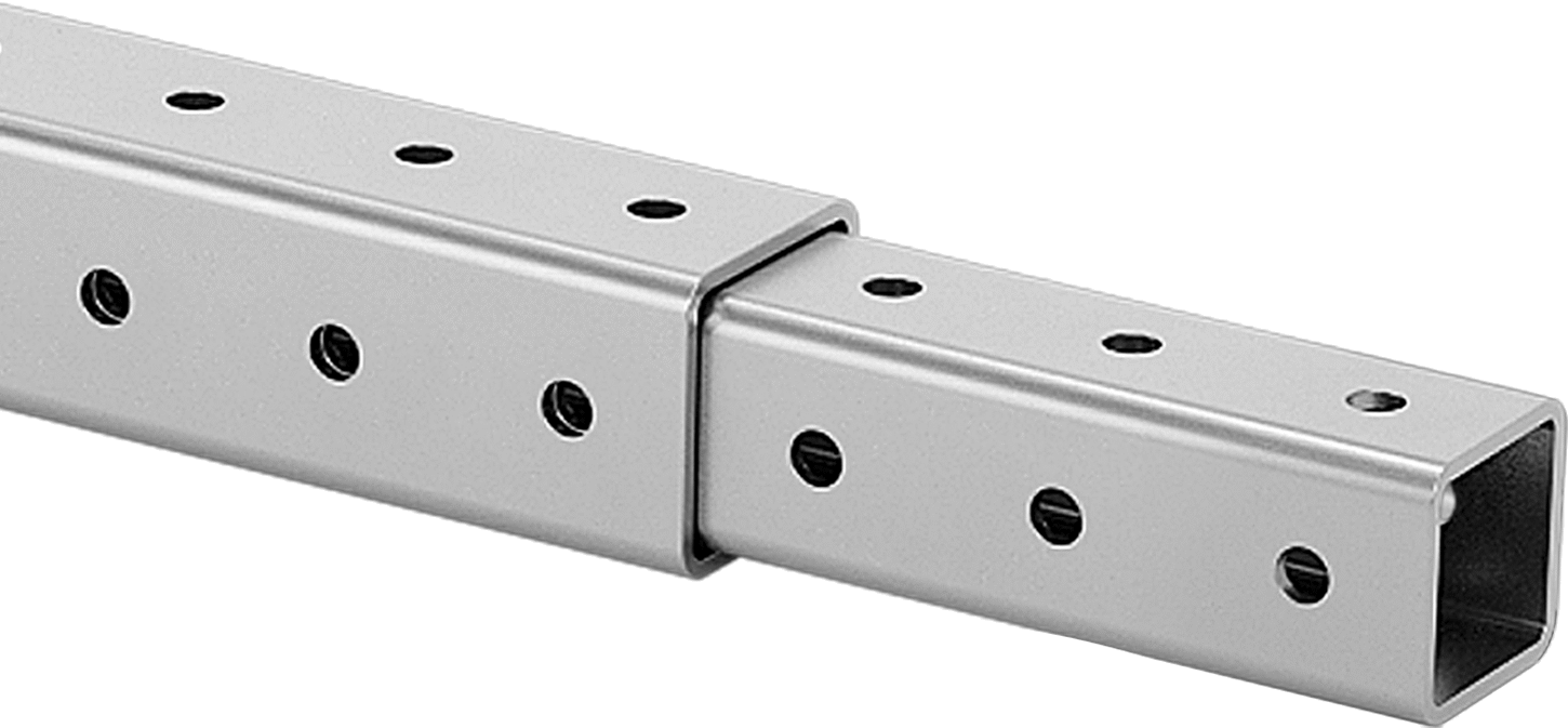 Two Square Rails Shown Telescoping (Sold Separately)