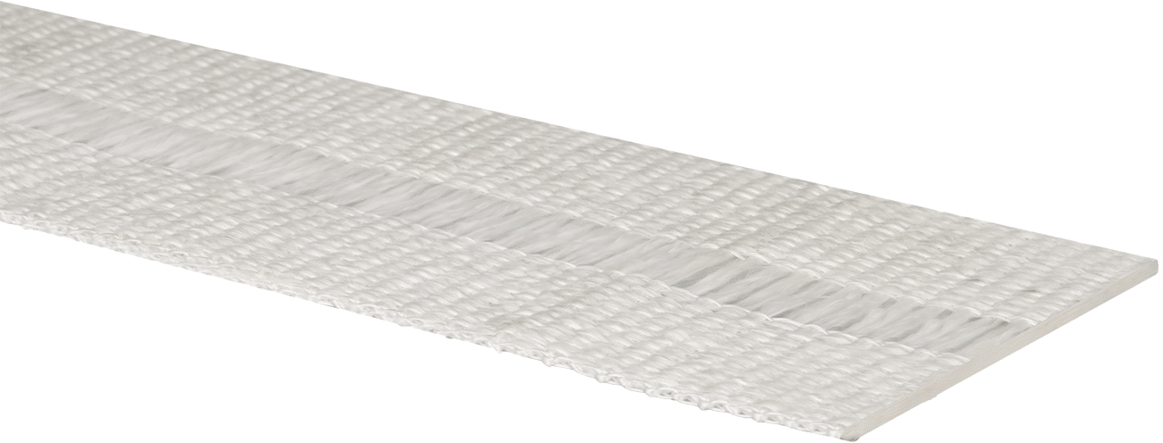 Yüksek Sıcaklık Oluklu Halat Kenar Contası, Düz Arka, 3-1/2" Genişlik, 1/16" Kalınlık, 25 Fit Uzunluk
