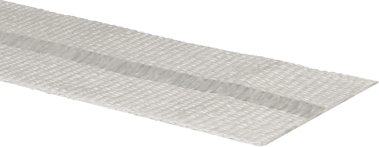 Yüksek Sıcaklık Oluklu Halat Kenar Contası, Düz Arka, 4" Genişlik, 1/16" Kalınlık, 25 Fit Uzunluk