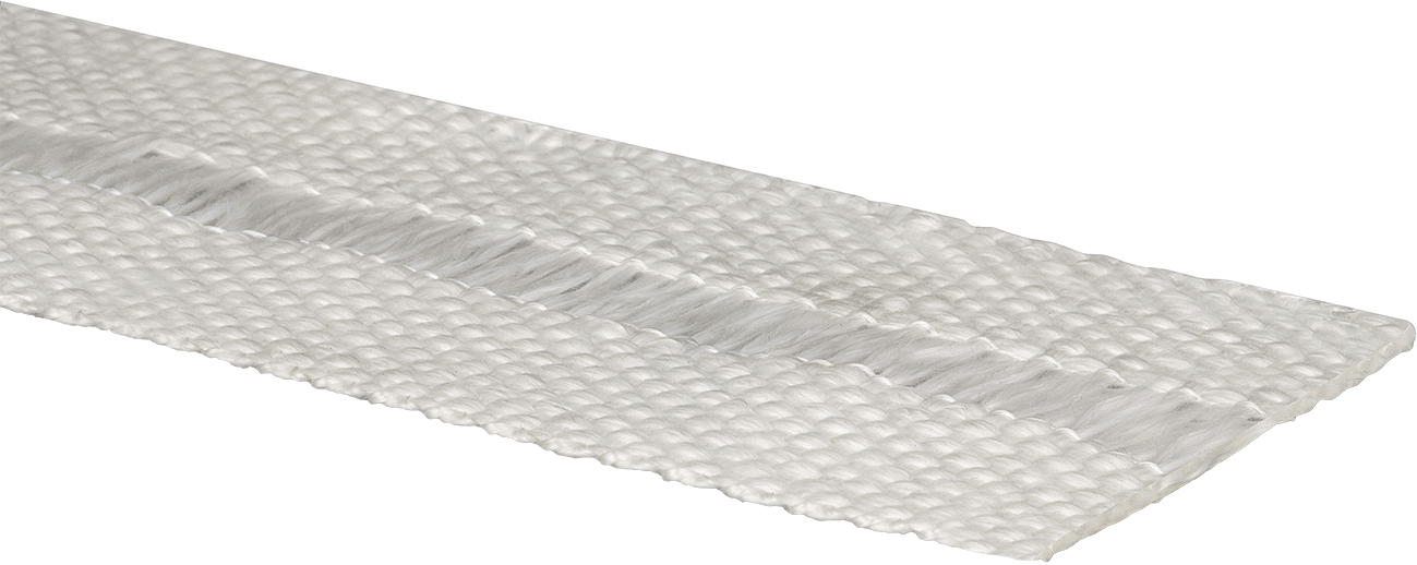 Yüksek Sıcaklık Oluklu Halat Kenar Contası, Düz Arka, 4" Genişlik, 1/8" Kalınlık, 25 Fit Uzunluk