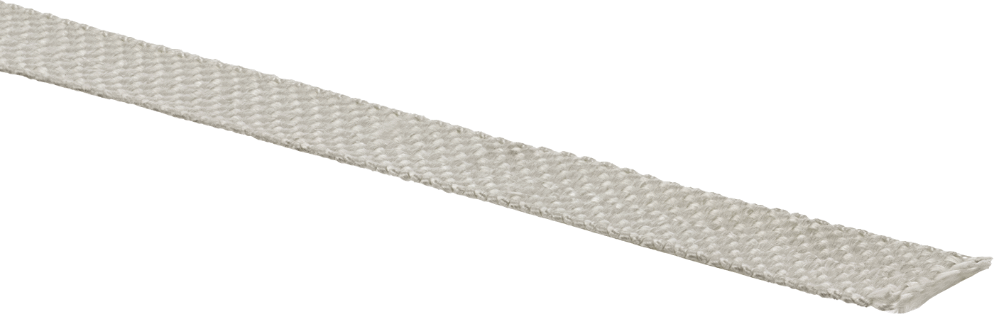 Yüksek Sıcaklık Oluklu Halat Kenar Contası, Düz Arka, 1-1/2" Genişlik, 1/8" Kalınlık, 25 Fit Uzunluk