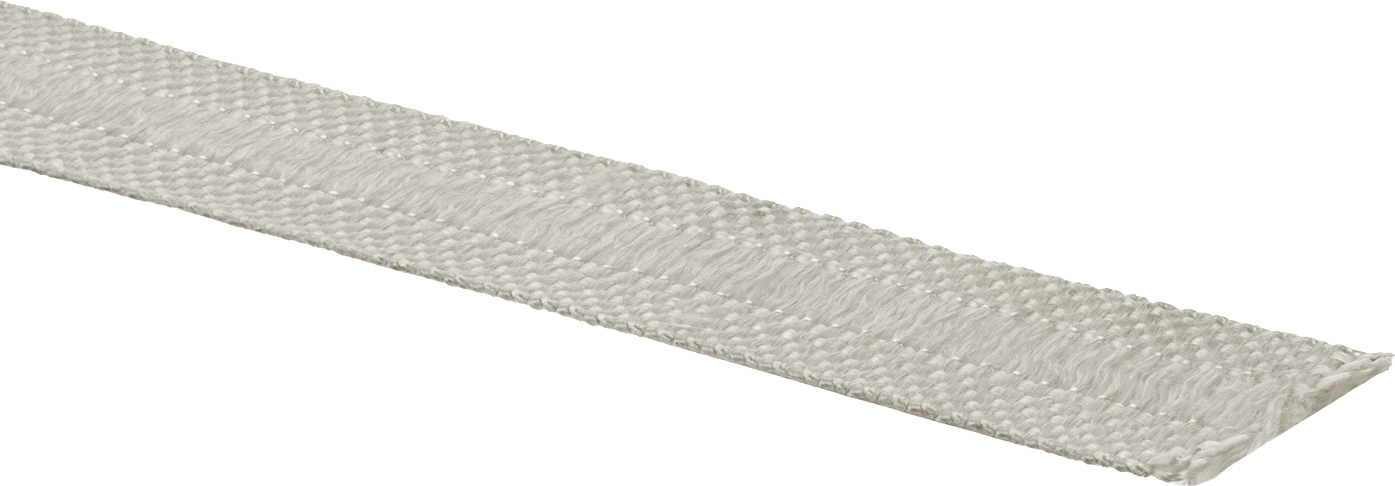 Yüksek Sıcaklık Oluklu Halat Kenar Contası, Düz Arka, 3" Genişlik, 1/8" Kalınlık, 25 Fit Uzunluk