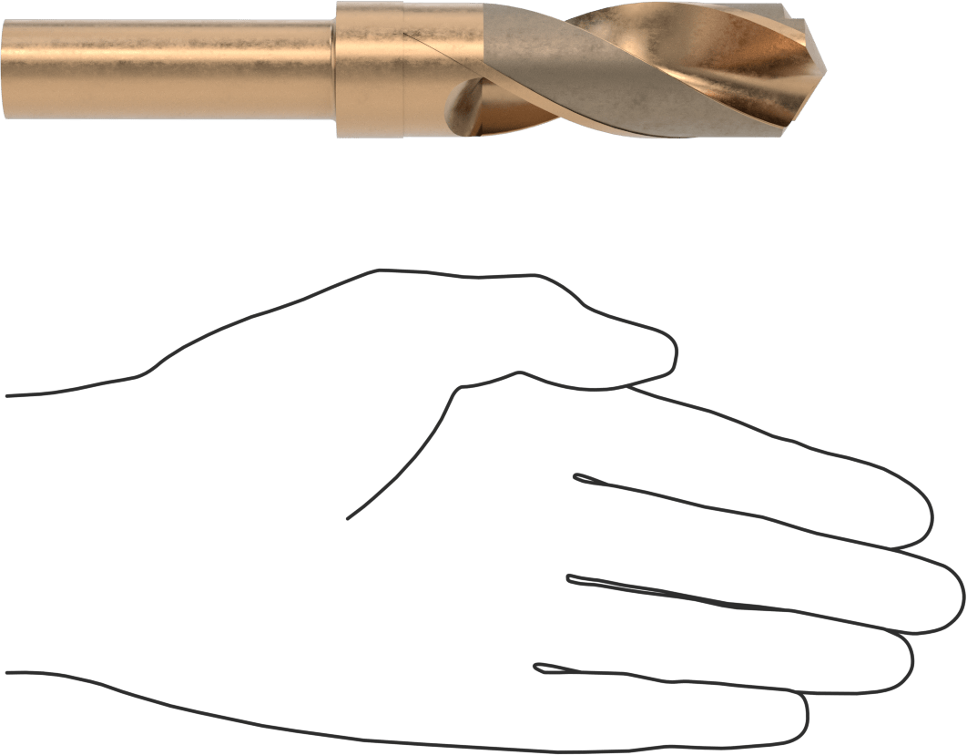 3/4" Çaplı Daraltılmış Şaftlı Kobalt Çelik Matkap Ucu, 1-1/32" Boyut