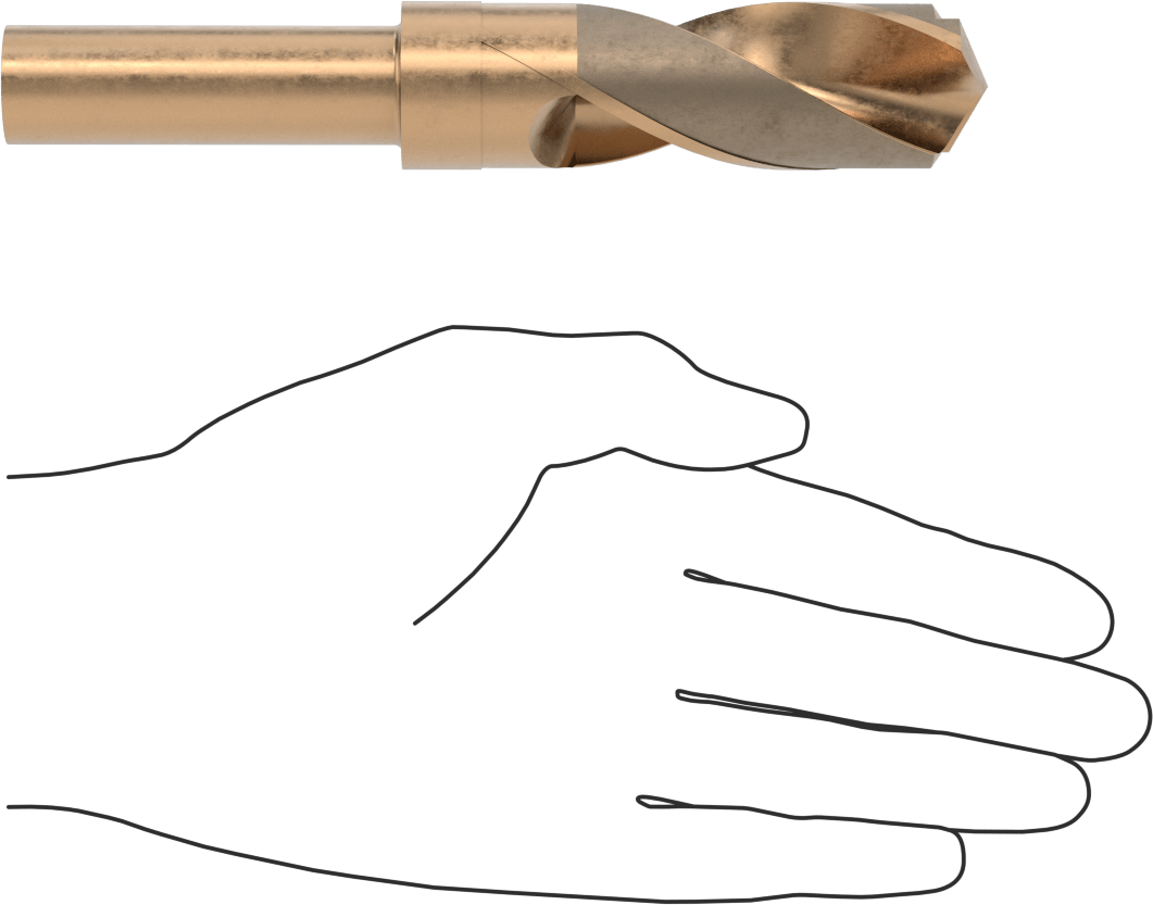 3/4" Çaplı Daraltılmış Şaftlı Kobalt Çelik Matkap Ucu, 1-1/16" Boyut