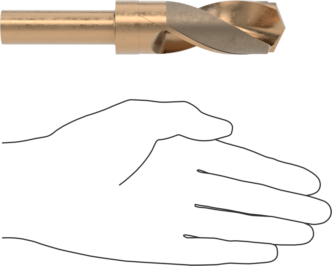 3/4" Çaplı Daraltılmış Şaftlı Kobalt Çelik Matkap Ucu, 1-3/16" Boyut
