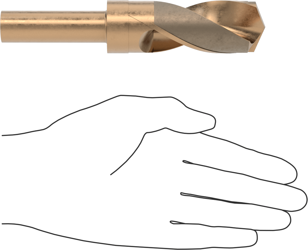 3/4" Çaplı Daraltılmış Şaftlı Kobalt Çelik Matkap Ucu, 1-1/4" Boyut