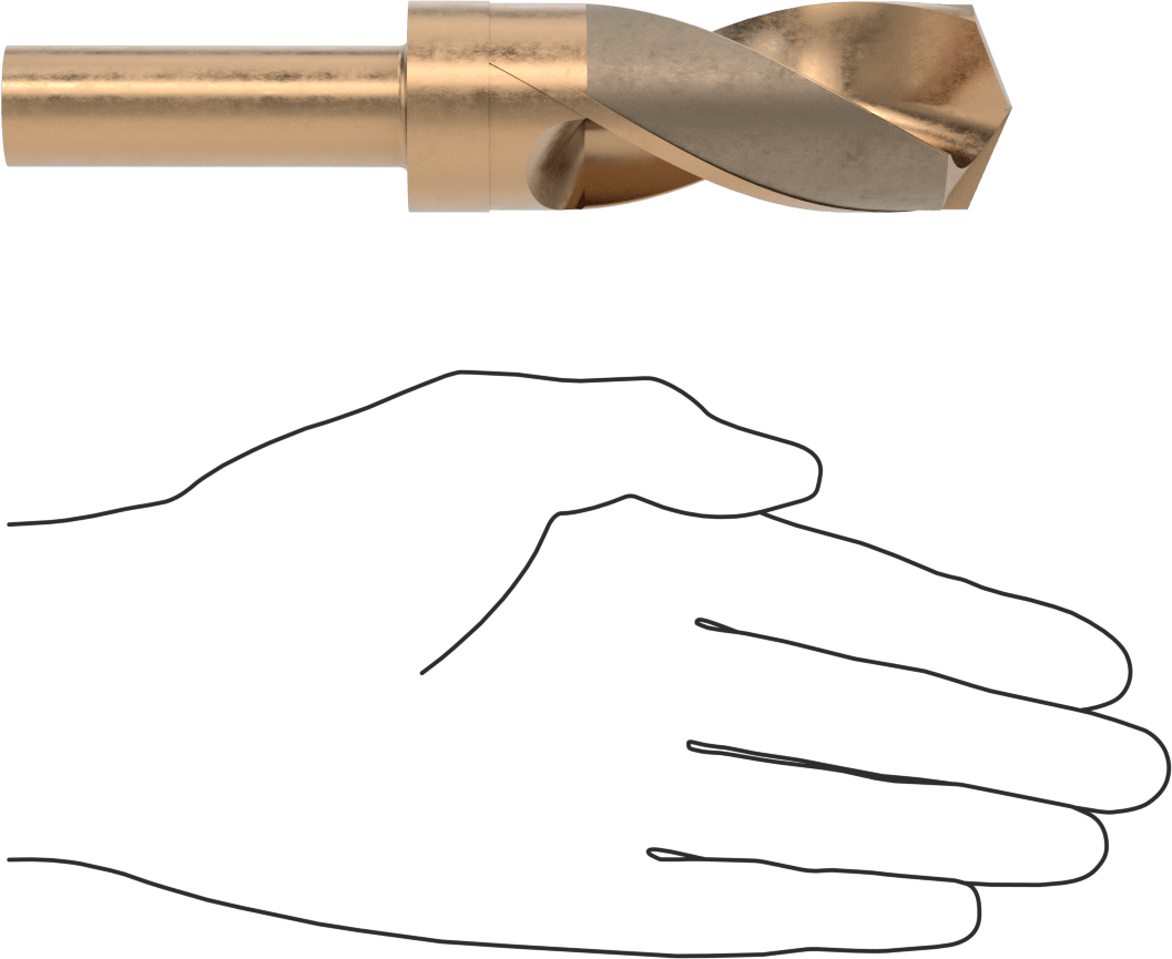 3/4" Çaplı Daraltılmış Şaftlı Kobalt Çelik Matkap Ucu, 1-5/16" Boyut