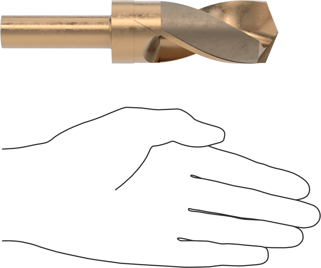 3/4" Çaplı Daraltılmış Şaftlı Kobalt Çelik Matkap Ucu, 1-7/16" Boyut