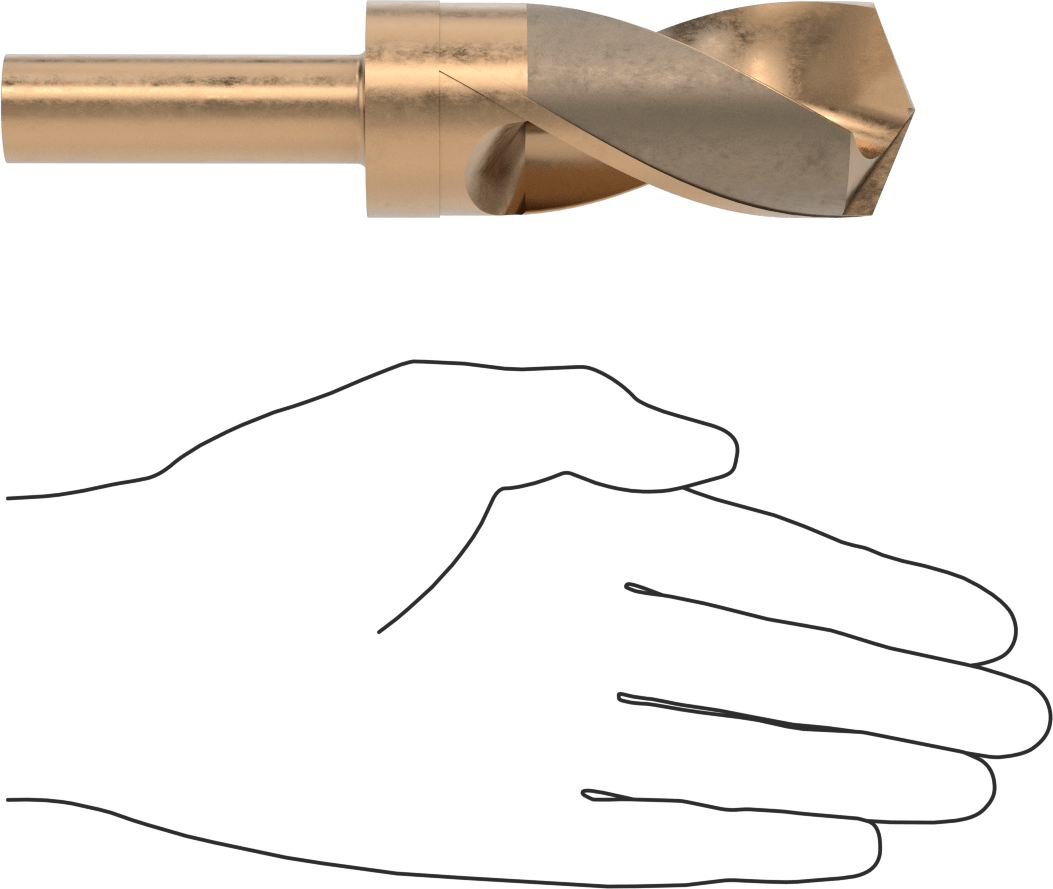3/4" Çaplı Daraltılmış Şaftlı Kobalt Çelik Matkap Ucu, 1-1/2" Boyut